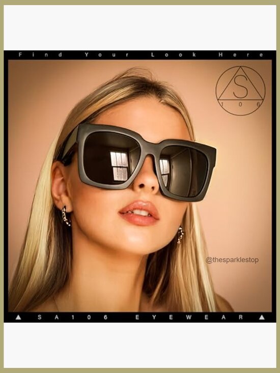 Oversized Horned Rim Thick Plastic Sunglasses UV400 Protection main image 5